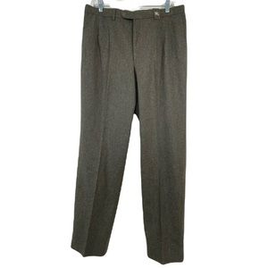 Burberrys authentic vintage olive green gray wool dress pants. Size 46/34/32